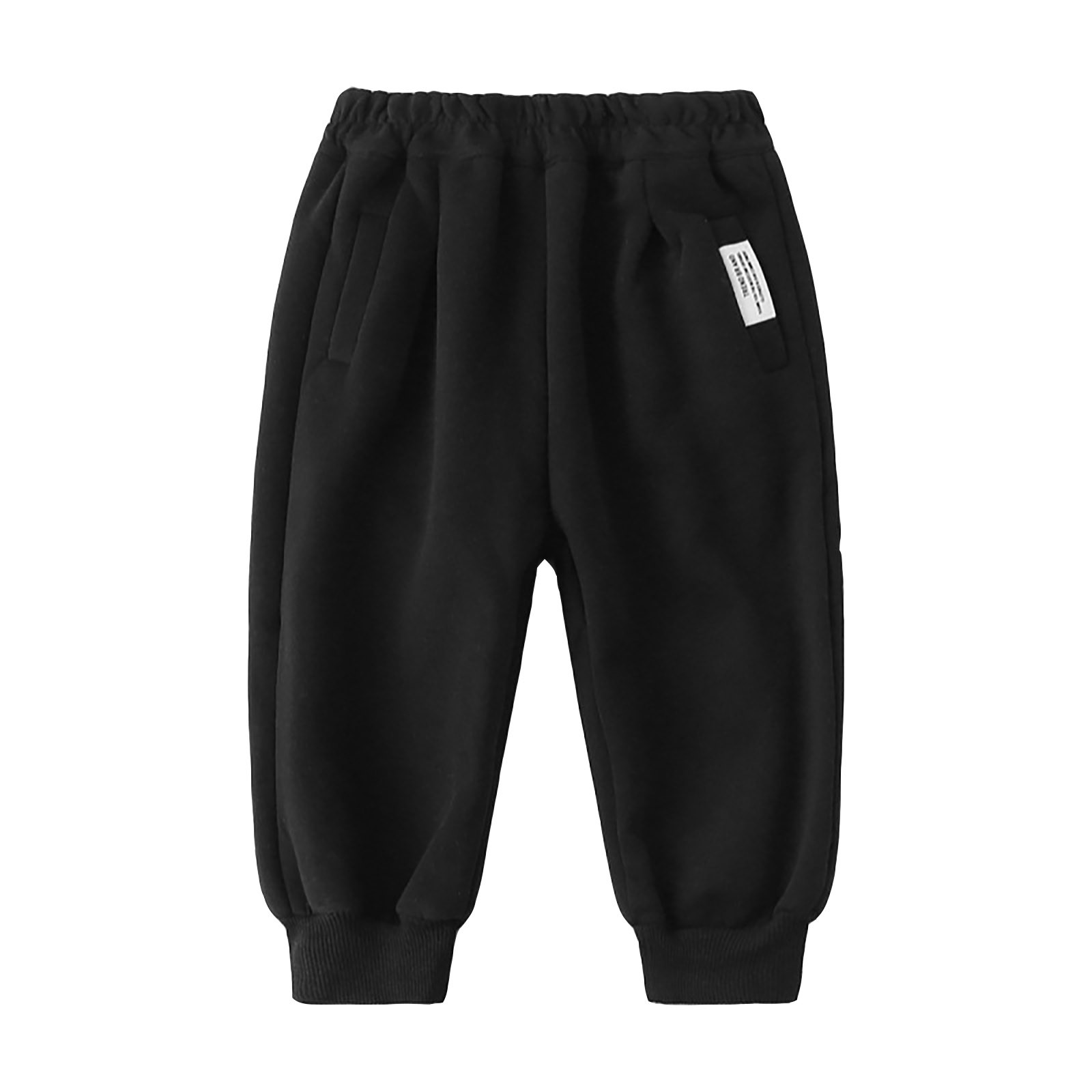 YuyuTangFu Baseball Pants Youth Boys Toddler Child Kids Baby Boys Girls Patchwork Fashion Solid Thick Warm Sport Pants Black 12-18 Months